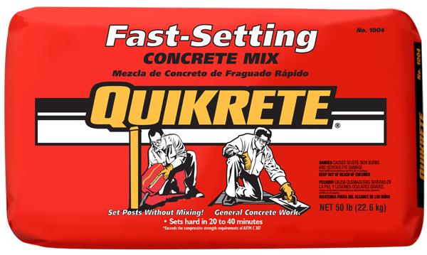 quikrete fast setting concrete mix 50lb bag 08112.1677542845