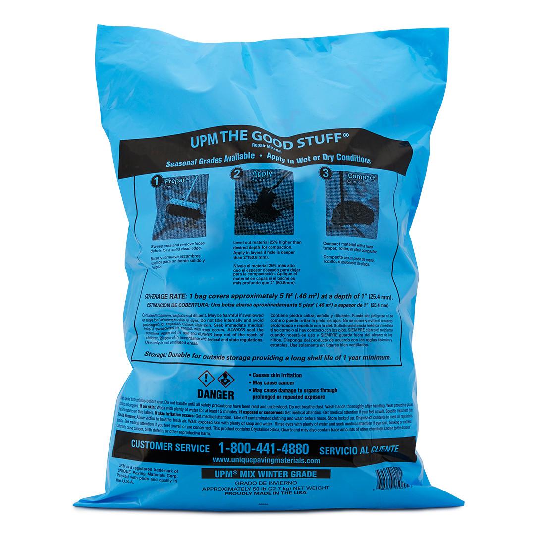 Unique Paving Materials Permanent Pavement Repair Material, aka Cold Patch 