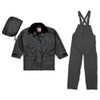 3 Piece Suit Jacket with Removable Hood, Corduroy Collar, Bib Pants  - Black | Viking Outwear