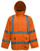 Safety Jacket w/ Removable Hood, D-Ring Access - Fluorescent Orange  | Viking Outwears