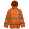 Safety Jacket w/ Removable Hood, D-Ring Access - Fluorescent Orange  | Viking Outwears