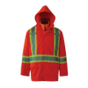 Hooded Safety Jacket w/ 260 GSM Inner Fleece Jacket - Fluorescent Orange  | Viking Outwears