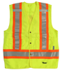 Tall Safety Vest - 6 Pockets, D-Ring Access - Fluorescent Green | Viking Outwear