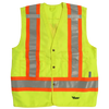 Tall Safety Vest - 6 Pockets, D-Ring Access - Fluorescent Green | Viking Outwear