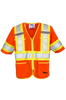 Safety T-Vest, Front Zipper Closure, 4 Pockets - Fluorescent Orange | Viking Outwear