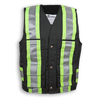 Black Cotton Supervisor Safety Vest with Polyester Full Mesh Back