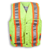 Lime Green Poly/Cotton Supervisor Safety Vest with Polyester Full Mesh Back