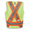 Lime Green Poly/Cotton Supervisor Safety Vest with Polyester Full Mesh Back