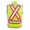 Lime Green Quilted Poly/Cotton Supervisor Safety Vest