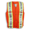 Orange Cotton Supervisor Safety Vest with Polyester Full Mesh Back