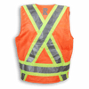 Orange Cotton Supervisor Safety Vest with Polyester Full Mesh Back