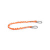 Bungee Style Orange Tool Tether- Dual S/S Screw Gate Carabiner- 15Lb 27"-52" (10-Pack)
