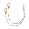 Shock Absorbing Lanyards - Tear Pack 1/4" PVC Coated Cable -  Single Leg - Weight Capacity 130 to 310 Lbs - 6'