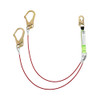 Shock Absorbing Lanyards - Tear Pack 1/4" PVC Coated Cable -  Double Leg - Weight Capacity 130 to 310 Lbs - 6'
