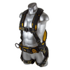 Cyclone Construction Full Body Harnesses with Side D-rings - Black/Yellow, QC Chest/TB Waist/TB Legs, Side D-rings