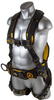 Cyclone Construction Full Body Harnesses with Side D-rings - Black/Yellow, QC Chest/TB Waist/QC Legs, Side D-rings