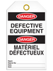 Bilingual Danger Â Defective Equipment Tag