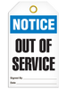 Notice  Out Of Service Tag