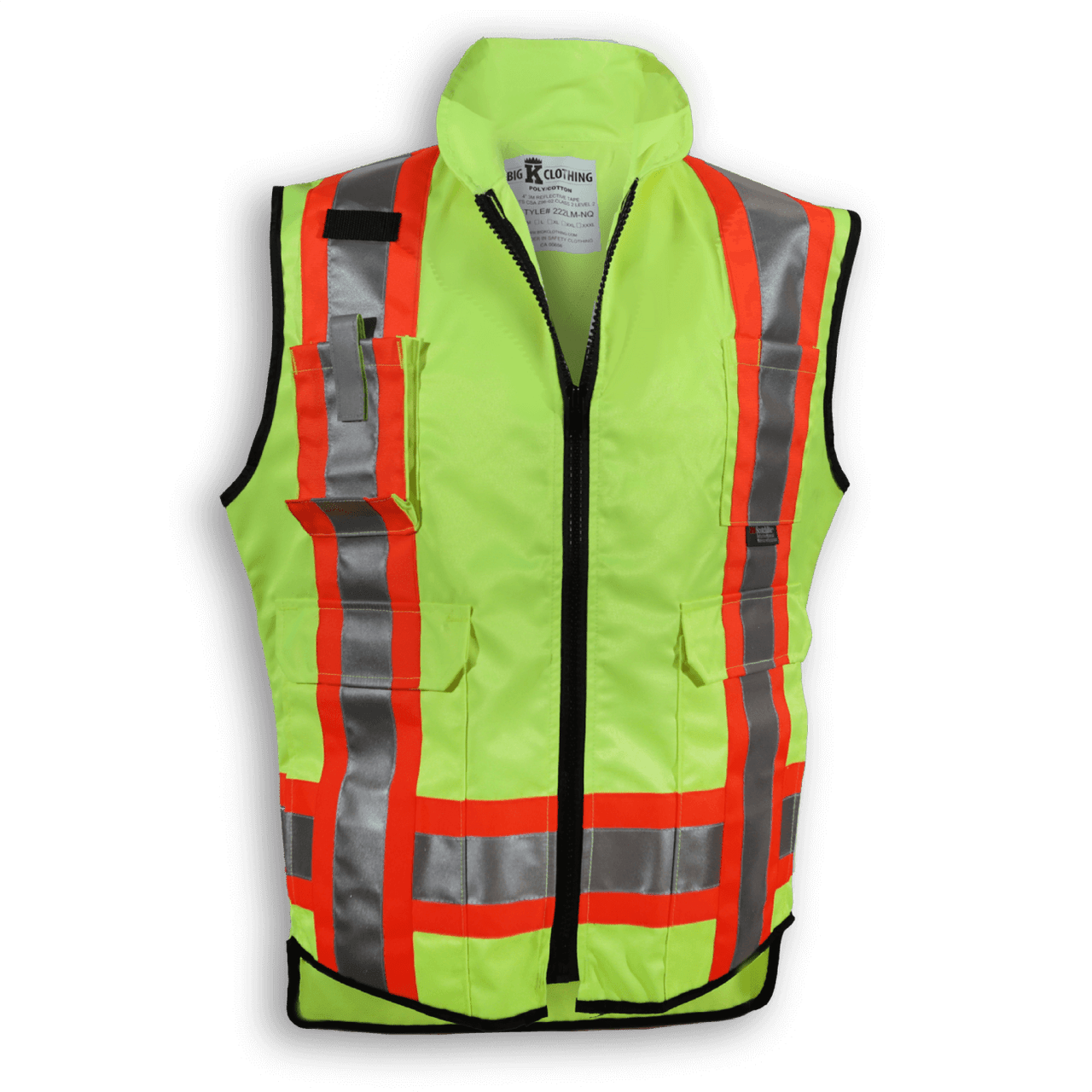 SAFETY VEST 3 POCKET GREEN 120G