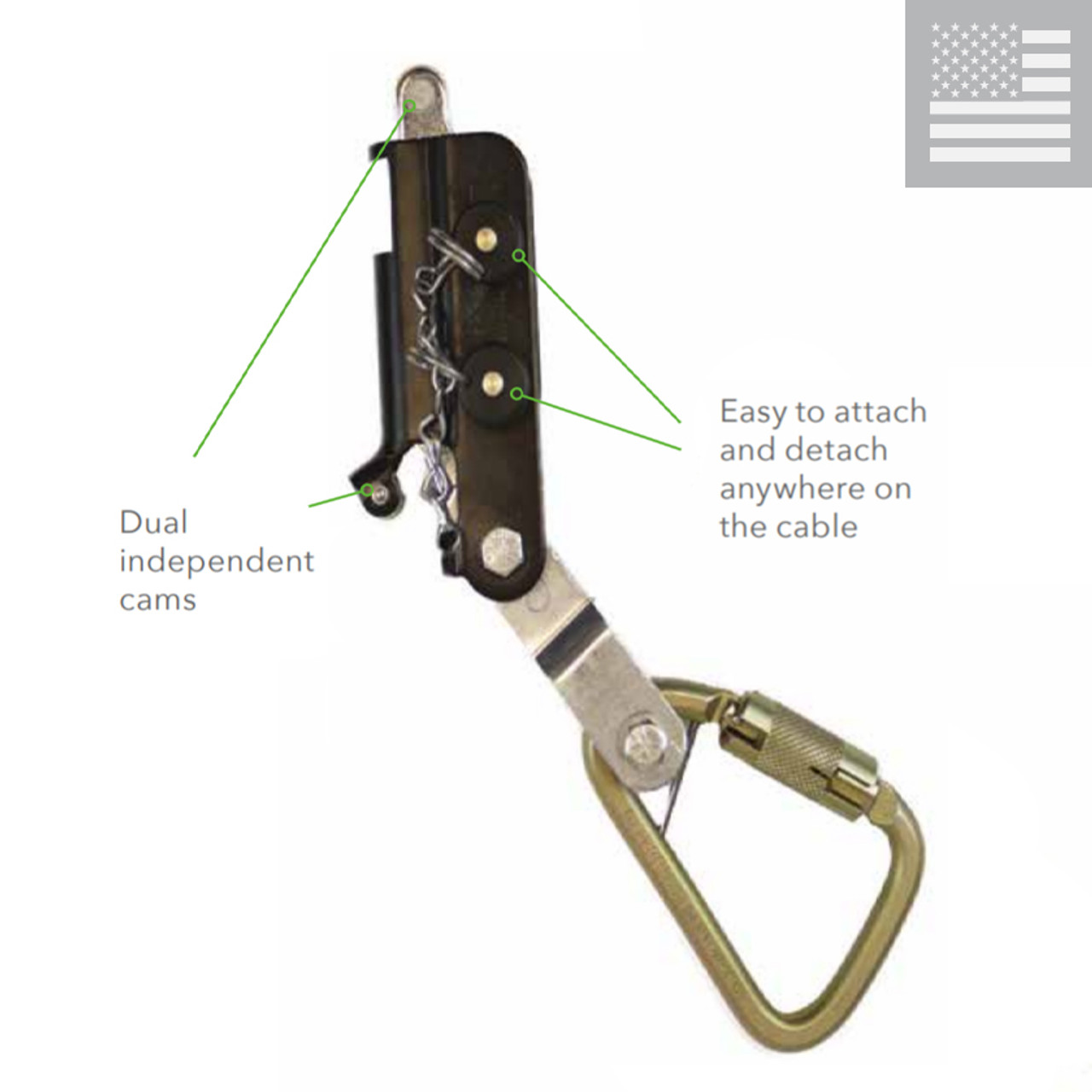 Climbing Rope Lock Equipment Durable Aluminum Anti-Falling Grab Protection  Parts
