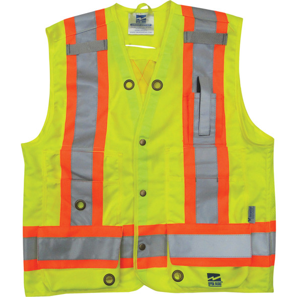 Surveyor Safety Vest, D-Ring Access - Fluorescent Green  | Viking Outwears