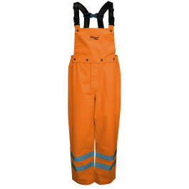 Detachable Bib Safety Pants, Ripstop Material - Fluorescent Orange  | Viking Outwears