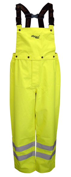 Detachable Bib Safety Pants, Ripstop Material - Fluorescent Green  | Viking Outwears