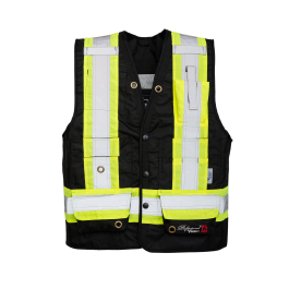 Surveyor Safety Vest, Full Featured, 13 Pockets - Black  | Viking Outwears