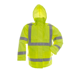 Hooded Safety Jacket - Fluorescent Green  | Viking Outwears
