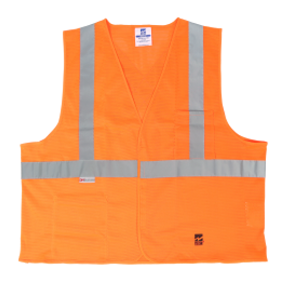 Mesh Safety Vest, Front Hook & Loop Closure - Fluorescent Orange | Viking Outwear