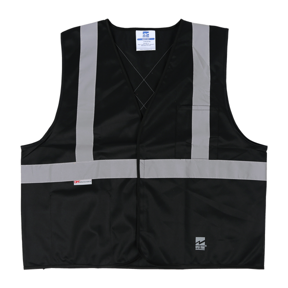 Safety Vest, Front Hook & Loop Closure - Black | Viking Outwear