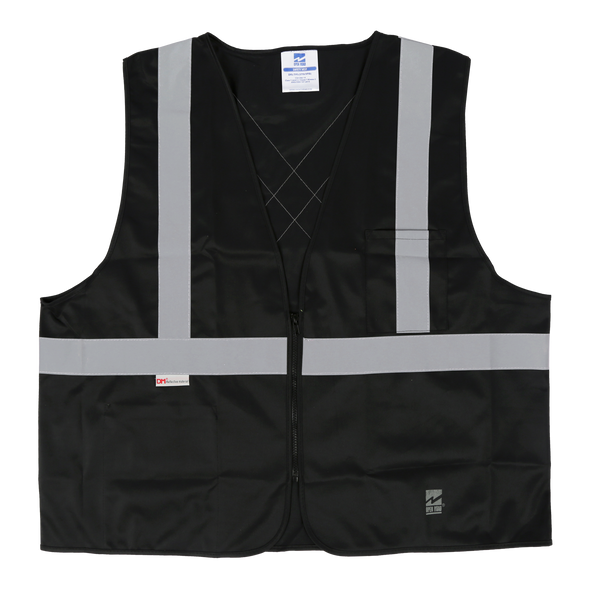 Safety Vest, Front Zipper Closure - Black | Viking Outwear