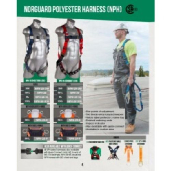 Norguard polyester harness w/ grommet legs & back d-ring | Back D-ring for Fall