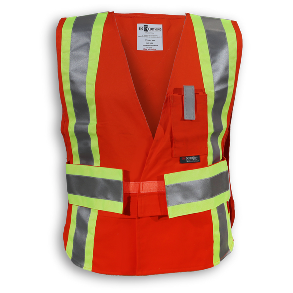 Orange 100% Cotton Traffic Safety Vest | Big K Clothing