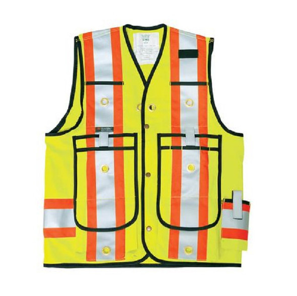 Lime Green Poly/Cotton Surveyor Safety Vest