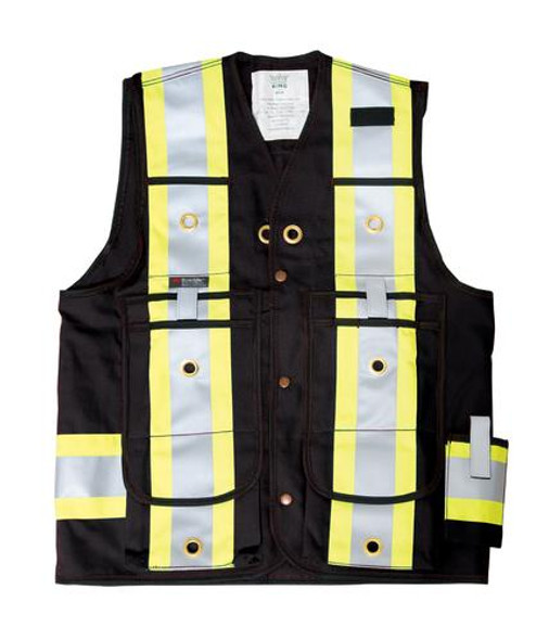 Black 600 Denier Poly Surveyor Safety Vest | Big K Clothing