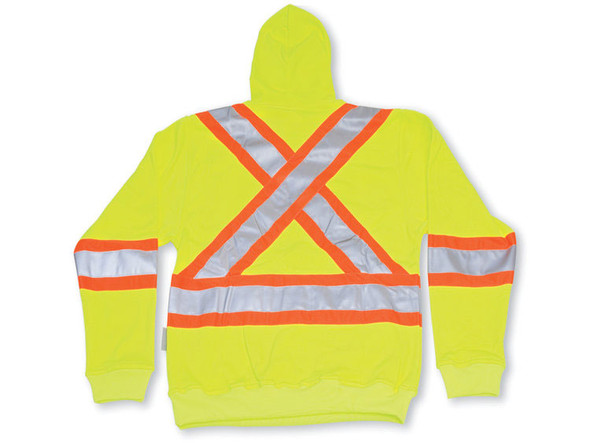 Hi-Vis 100% Poly Zip-Up Safety Hoodie - CSA, Class 2 - Big K - 3552 Yellow/Lime