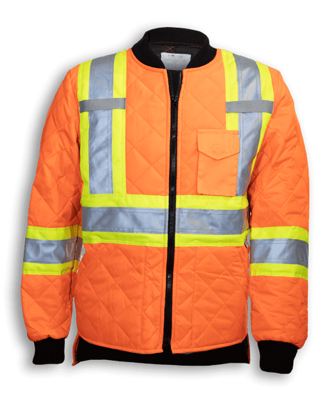 Orange Quilt Polyester Traffic Safety Jacket