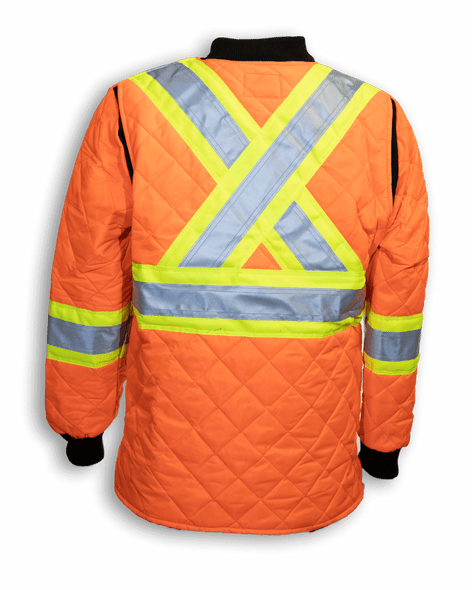 Orange Quilt Polyester Traffic Safety Jacket