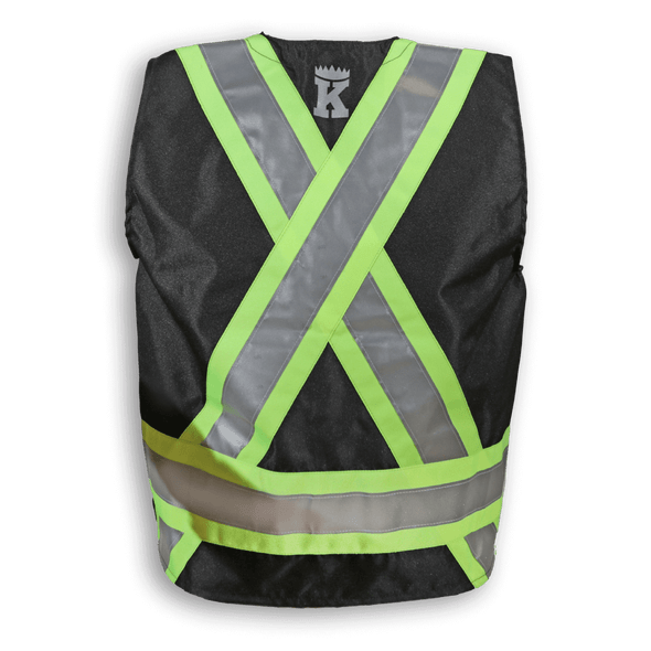 Black Poly/Cotton Supervisor Safety Vest