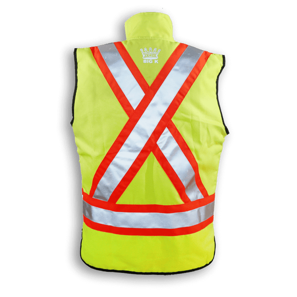 Lime Green Quilted Poly/Cotton Supervisor Safety Vest