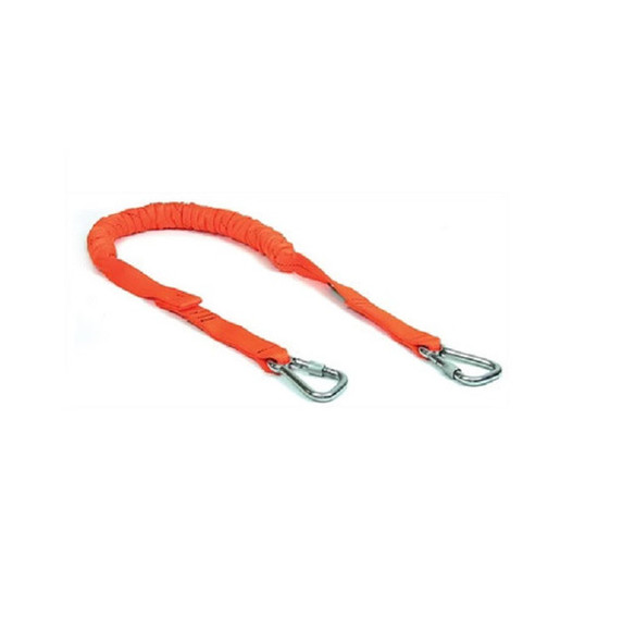 Bungee Style Orange Tool Tether- Dual Double Lock Carabineer- 20 Lb 27"-52" (10-Pack)