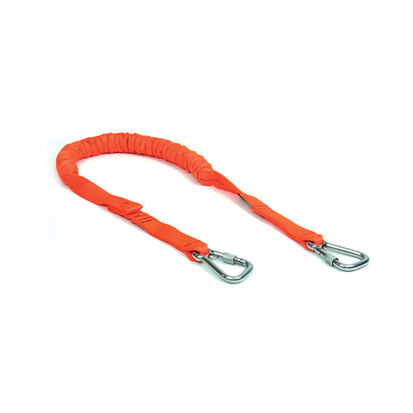 Bungee Style Orange Tool Tether- Dual S/S Carabiner- 15Lb 27"-52" (10-Pack)
