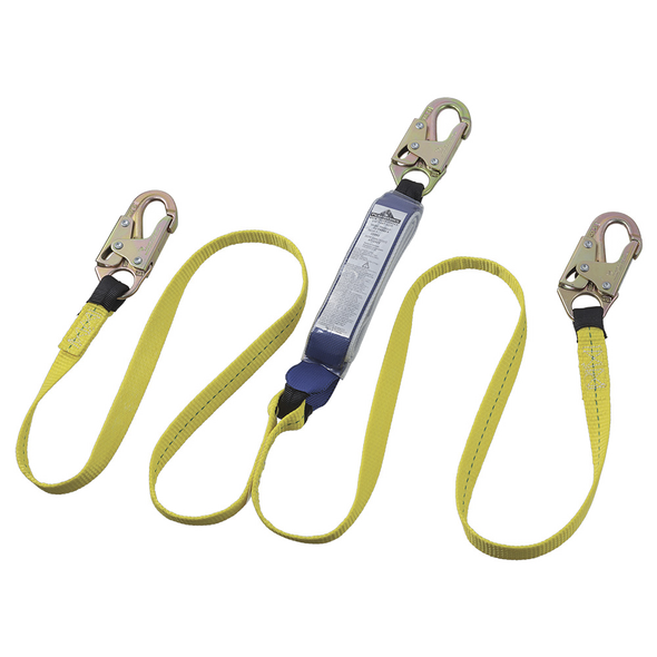 E6 Shock Absorbing Lanyard - SP - Twin Leg - Snap Hooks - 6' (1.8 M)