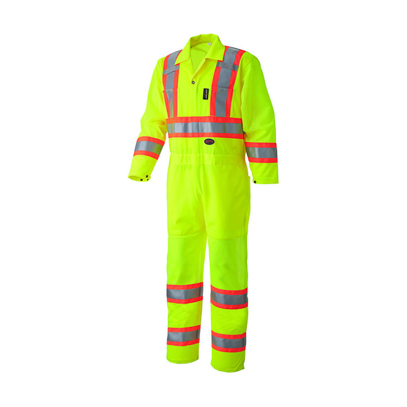 Flame Resistant Hi Vis Reflective Striped Coverall Class 2 FRC7-HV