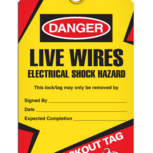Danger  Live Wires Tag Electrical Shock Hazard - Lockout