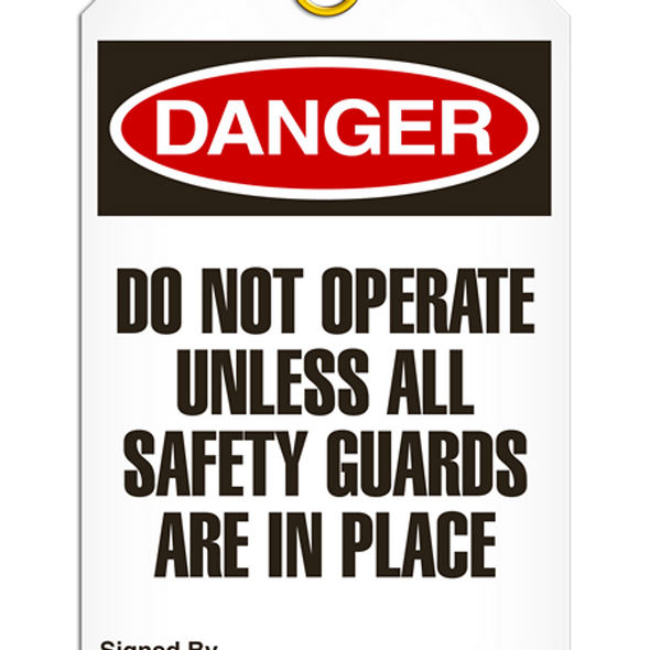 Danger - Do Not Operate Unless All Safety Guards Are In Place