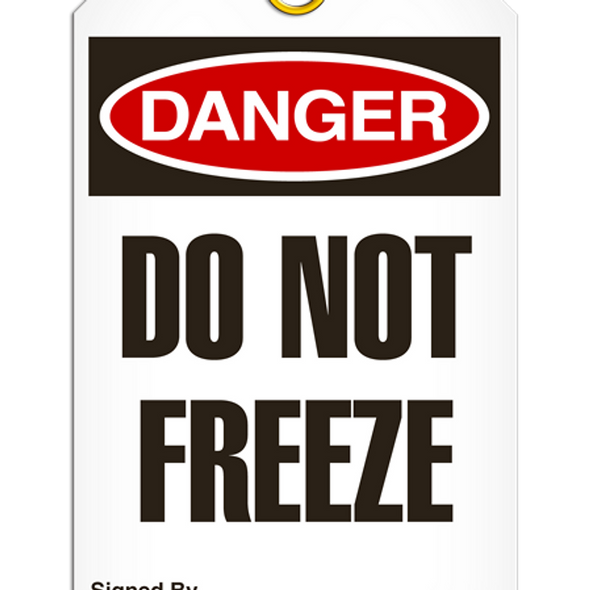 Danger Do Notã¢Â Freeze Safety Tag | 25 Pkg | Incom