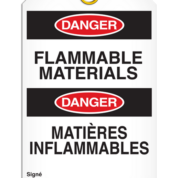 Bilingual Danger Â Flammable Materials Tag
