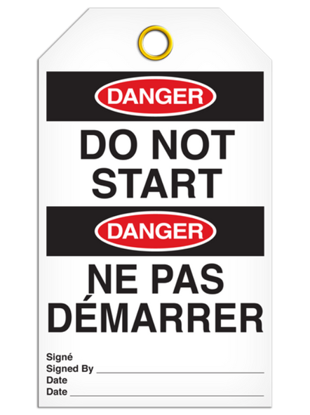 Bilingual Danger Â Do Not Start Tag